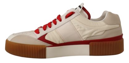 Dolce & Gabbana - Stylish White and Red Low Top Sneakers