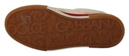 Dolce & Gabbana - Stylish White and Red Low Top Sneakers