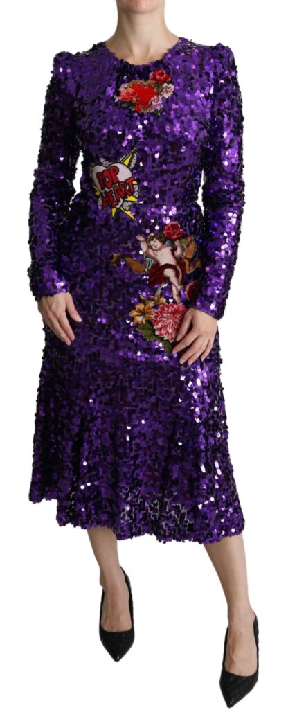 Dolce & Gabbana - Glittering Purple Sequined Maxi Dress