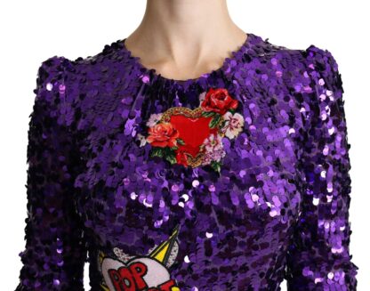 Dolce & Gabbana - Glittering Purple Sequined Maxi Dress