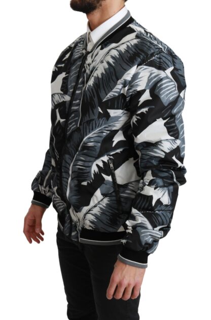 Dolce & Gabbana - Black Banana Leaf Print Bomber Jacket