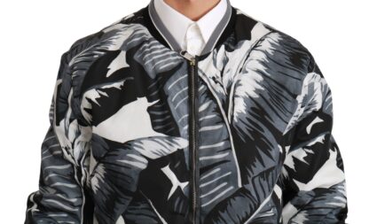 Dolce & Gabbana - Black Banana Leaf Print Bomber Jacket