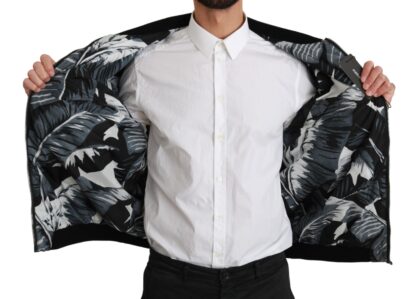 Dolce & Gabbana - Black Banana Leaf Print Bomber Jacket