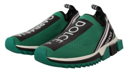 Dolce & Gabbana - Sleek Black and Green High-Craft Sneakers