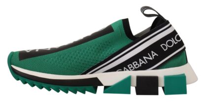 Dolce & Gabbana - Sleek Black and Green High-Craft Sneakers