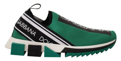 Dolce & Gabbana - Sleek Black and Green High-Craft Sneakers