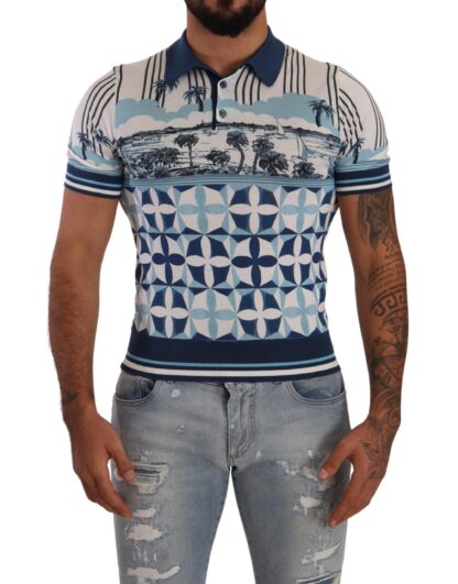 Dolce & Gabbana - Elegant Silk Blend Polo T-Shirt in GIO PONTI Print