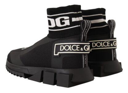 Dolce & Gabbana - Black White Sorrento Sneakers Socks Shoes