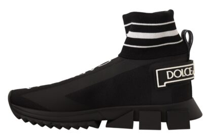 Dolce & Gabbana - Black White Sorrento Sneakers Socks Shoes