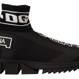 Dolce & Gabbana - Elegant Super King Leather Sneakers - Silver & Black