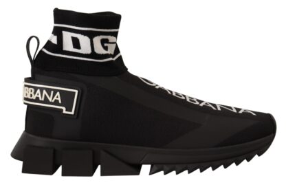 Dolce & Gabbana - Black White Sorrento Sneakers Socks Shoes