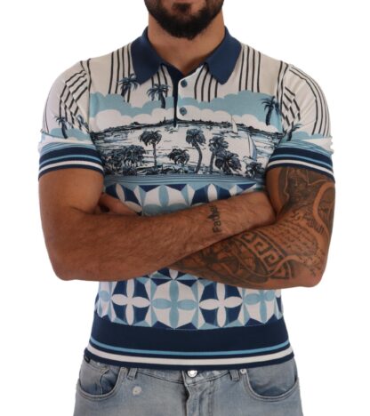 Dolce & Gabbana - Elegant Silk Blend Polo T-Shirt in GIO PONTI Print