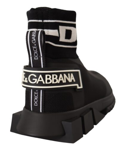 Dolce & Gabbana - Black White Sorrento Sneakers Socks Shoes