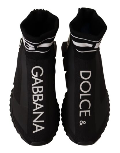 Dolce & Gabbana - Black White Sorrento Sneakers Socks Shoes