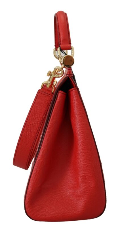 Dolce & Gabbana - Sicily Bag in Red Leather with Gold Accents