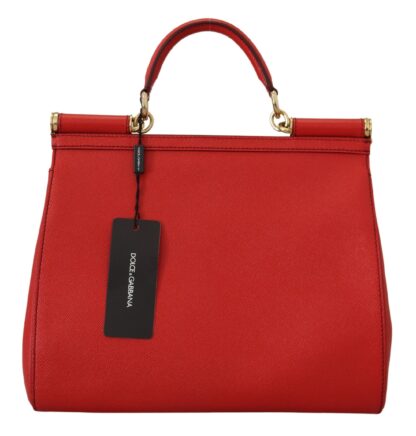 Dolce & Gabbana - Sicily Bag in Red Leather with Gold Accents