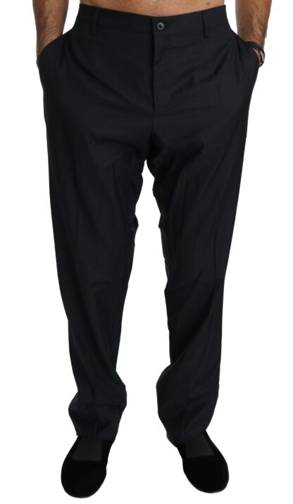 Dolce & Gabbana - Elegant Black Wool Silk Dress Pants