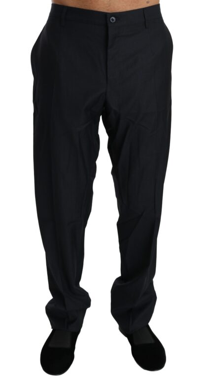 Dolce & Gabbana - Elegant Black Wool Silk Dress Pants