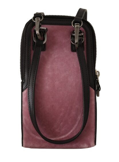 Dolce & Gabbana - Elegant Pink Velvet Phone Pouch with Strap