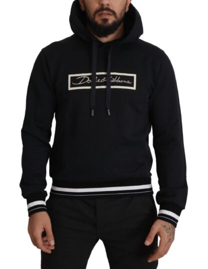 Dolce & Gabbana - Elegant Black Cotton Hooded Pullover Sweater