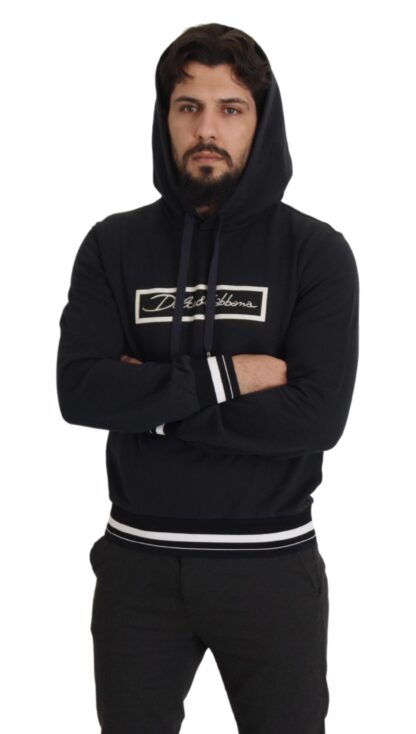 Dolce & Gabbana - Elegant Black Cotton Hooded Pullover Sweater