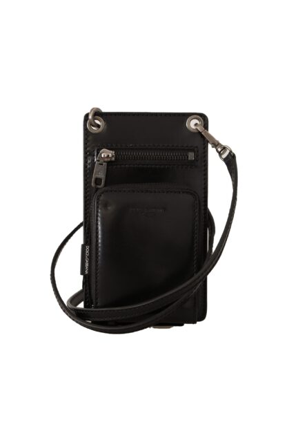 Dolce & Gabbana - Elegant Leather Phone Wallet with Strap