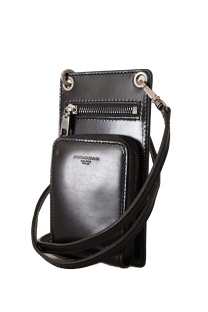 Dolce & Gabbana - Elegant Leather Phone Wallet with Strap