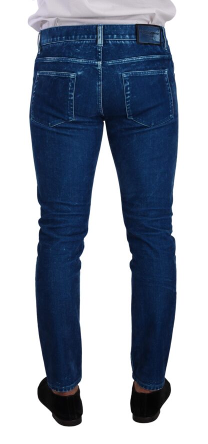 Dolce & Gabbana - Blue Cotton Stretch Skinny Slim Fit Jeans