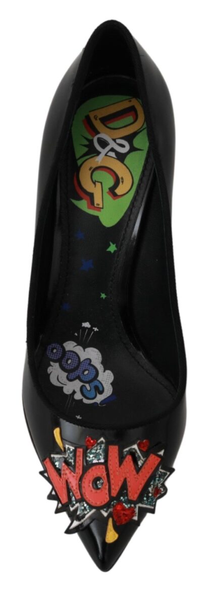 Dolce & Gabbana - Elegant Embroidered Black Leather Pumps