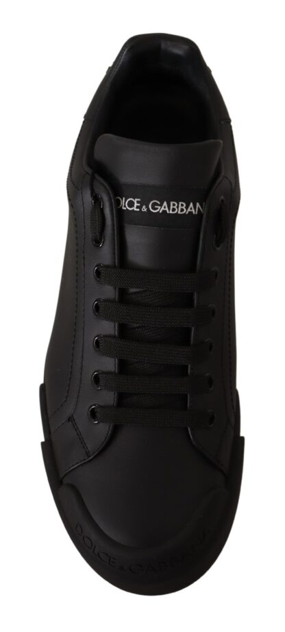 Dolce & Gabbana - Black Leather Low Tops Casual Sneakers