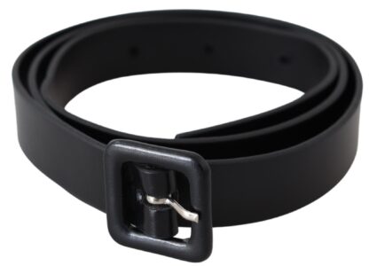 Costume National - Elegant Black Leather Fashion Belt