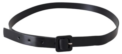 Costume National - Elegant Black Leather Fashion Belt