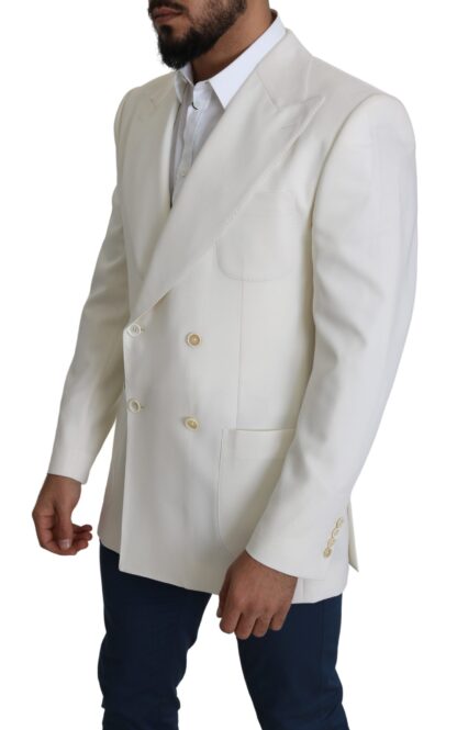 Dolce & Gabbana - Elegant White Double-Breasted Wool Blazer