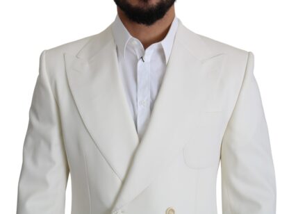 Dolce & Gabbana - Elegant White Double-Breasted Wool Blazer