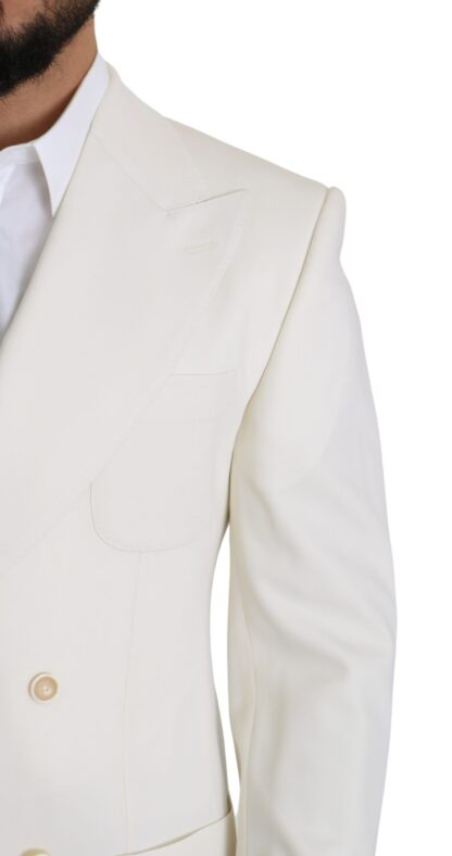 Dolce & Gabbana - Elegant White Double-Breasted Wool Blazer