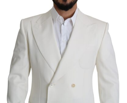 Dolce & Gabbana - Elegant White Double-Breasted Wool Blazer