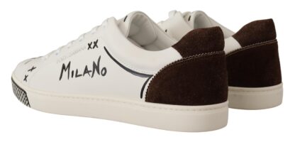 Dolce & Gabbana - Exquisite White Love Motif Leather Sneakers