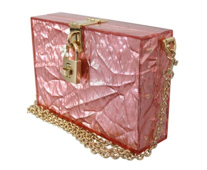 Dolce & Gabbana - Elegant Rose Pink Metallic Sheen Box Bag