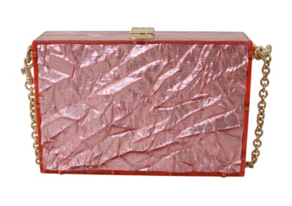 Dolce & Gabbana - Elegant Rose Pink Metallic Sheen Box Bag