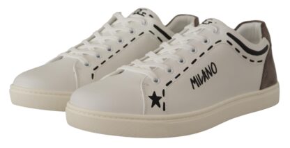 Dolce & Gabbana - Sophisticated White Casual Sneakers with Gray Details