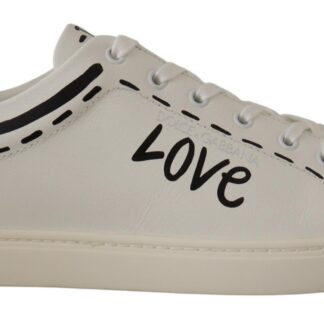 Dolce & Gabbana - Elegant White Leather Low Top Sneakers