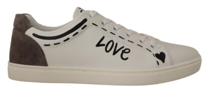 Dolce & Gabbana - Sophisticated White Casual Sneakers with Gray Details