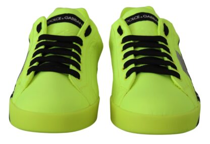 Dolce & Gabbana - Neon Yellow Casual Sneakers with Black Logo Accents