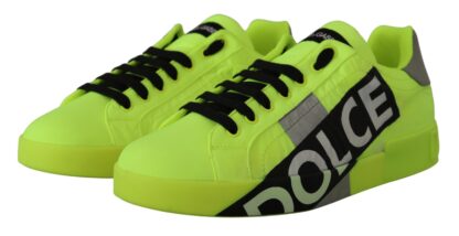 Dolce & Gabbana - Neon Yellow Casual Sneakers with Black Logo Accents