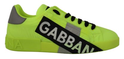 Dolce & Gabbana - Neon Yellow Casual Sneakers with Black Logo Accents