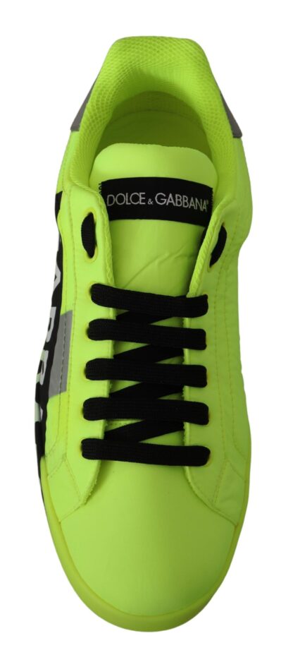 Dolce & Gabbana - Neon Yellow Casual Sneakers with Black Logo Accents