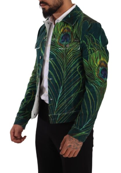 Dolce & Gabbana - Elegant Peacock Print Short Jacket