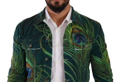 Dolce & Gabbana - Elegant Peacock Print Short Jacket