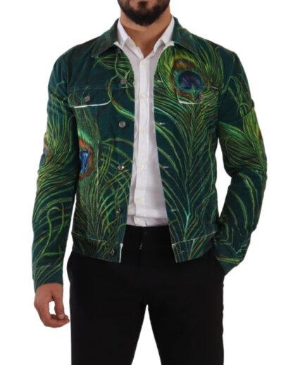 Dolce & Gabbana - Elegant Peacock Print Short Jacket