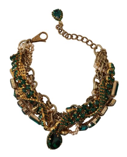 Dolce & Gabbana - Opulent Gold Tone Crystal Statement Necklace